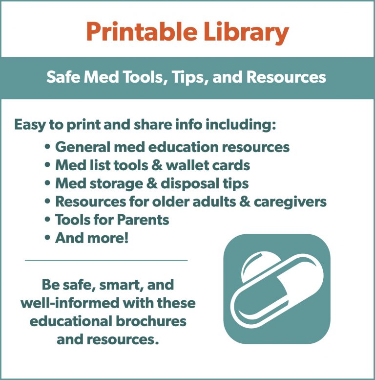 Printable Library — Safe Med Tools, Tips, and Resources